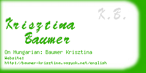 krisztina baumer business card